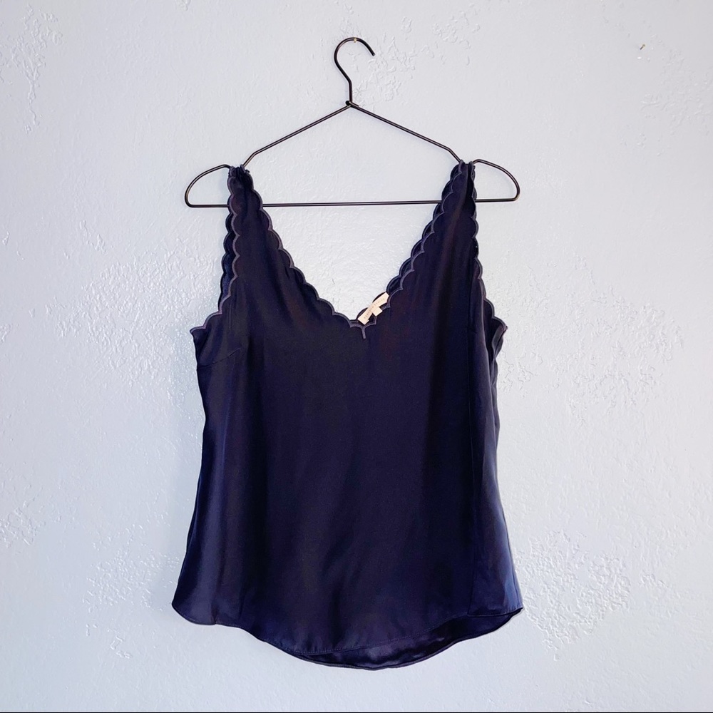 Rebecca Taylor 
SCALLOP DETAIL SILK TANK TOP S